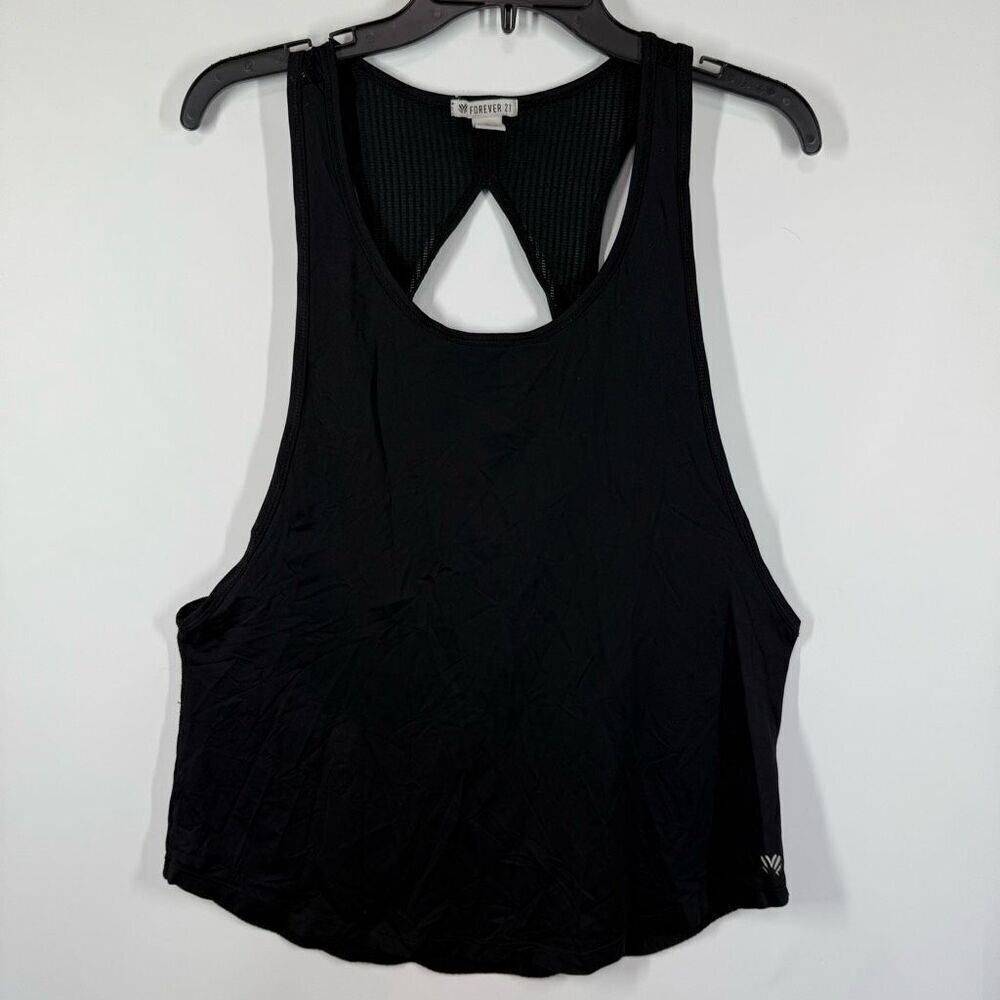 Forever 21 black tank top meh back size medium ￼